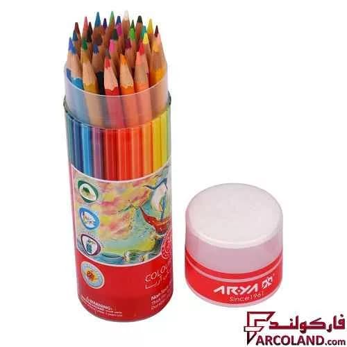 مداد رنگی 36 رنگ آریا جعبه استوانه ای کد Arya 3056 — تصویر ۲
