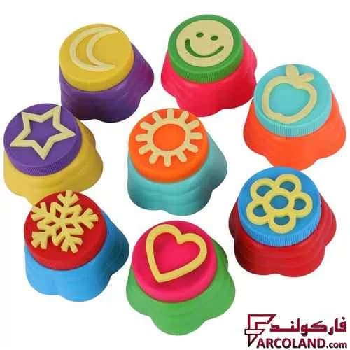 رنگ انگشتی 8 رنگ آریا به همراه مهر و رول نقاشی پشت چسب دار مدل Arya 7031 — تصویر ۲