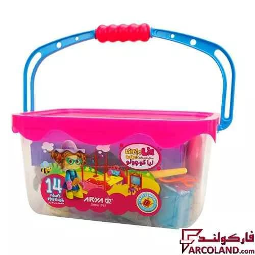 خمیر بازی سطلی 14 رنگ آریا مدل لیا کوچولو کد Arya Little Lia 1025