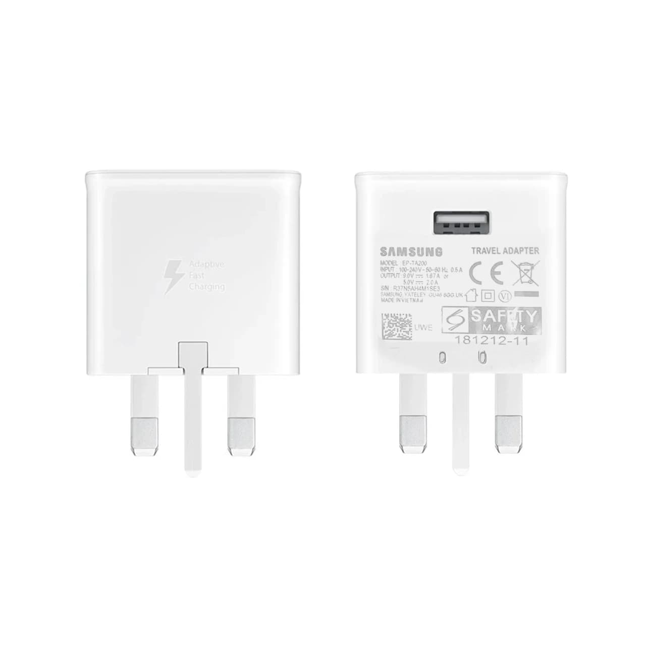 شارژر دیواری سه پین PD و فست تک پورت SAMSUNG مدل EP-TA200 S10 – سفید – بدون پک (گارانتی 6 ماهه نیکان همراه)