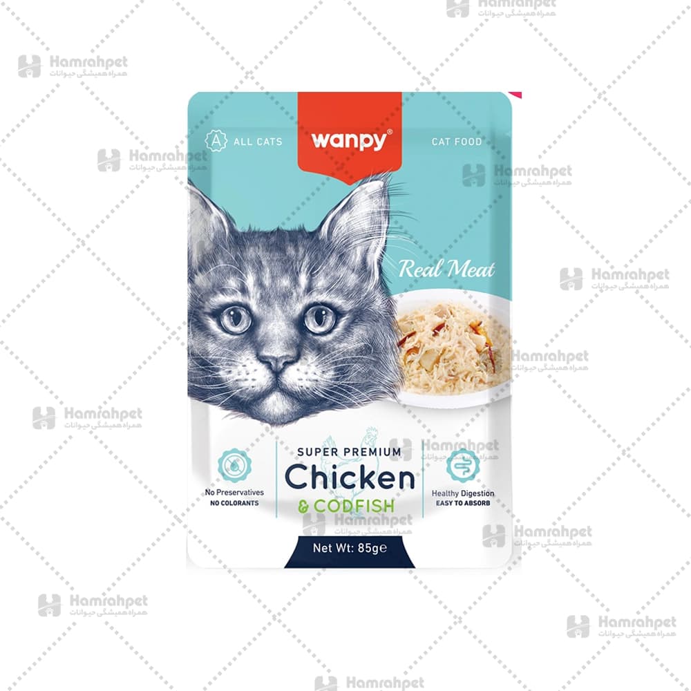 غذای گربه پوچ ونپی مرغ و ماهی کاد(انگلیسی نویس)