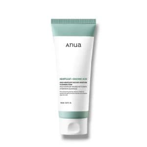 فوم شستشوی مرطوب کننده وتسکین دهنده سوکسینیک اسید هارتلیف آنوا Anua Heartleaf Succinic Moisture Cleansing Foam مناسب انواع پوست بخصوص پوست های حساس حجم 150میلی لیتر