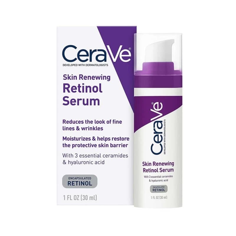 سرم رتینول ضد چروک سراوی CeraVe Skin Renewing Retinol Serum مناسب انواع پوست حجم 30 میلی لیتر
