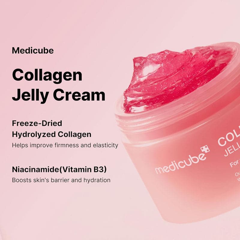 کرم ژلی آبرسان و سفتکننده پوست کلاژن مدیکیوب Medicube Collagen Jelly Cream مناسب انواع پوست حجم 50 میلی لیتر — تصویر ۶