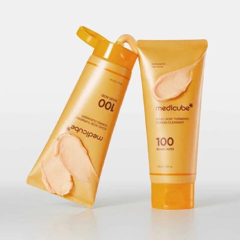 فوم شوینده کپسولی کوجیک اسید و زردچوبه مدیکیوب medicube kojic acid cleanser روشن‌کننده و شفاف‌کننده پوست مناسب انواع پوست وزن 120 گرم — تصویر ۸