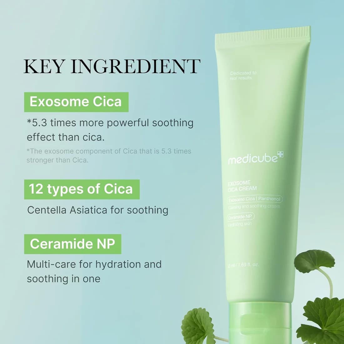 کرم تسکین دهنده و مرطوب کننده پوست اگزوزوم سیکا مدیکیوب Medicube Exosome Cica Cream مناسب انواع پوست حجم 50 میلی لیتر — تصویر ۲