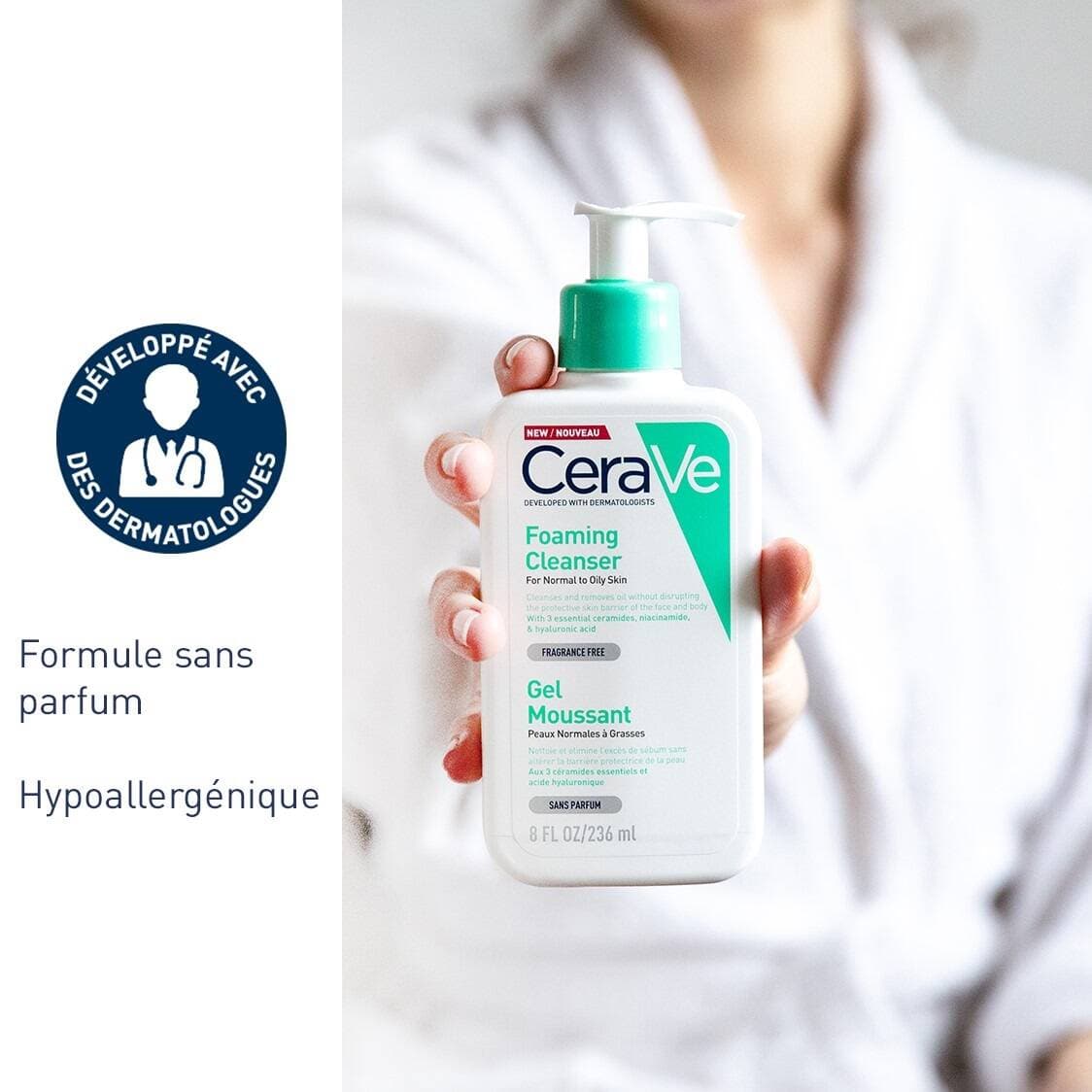 فوم شوینده پوست صورت سراوی CeraVe Foaming Cleanser مناسب پوست نرمال تا چرب حجم 236 میلی لیتر — تصویر ۶
