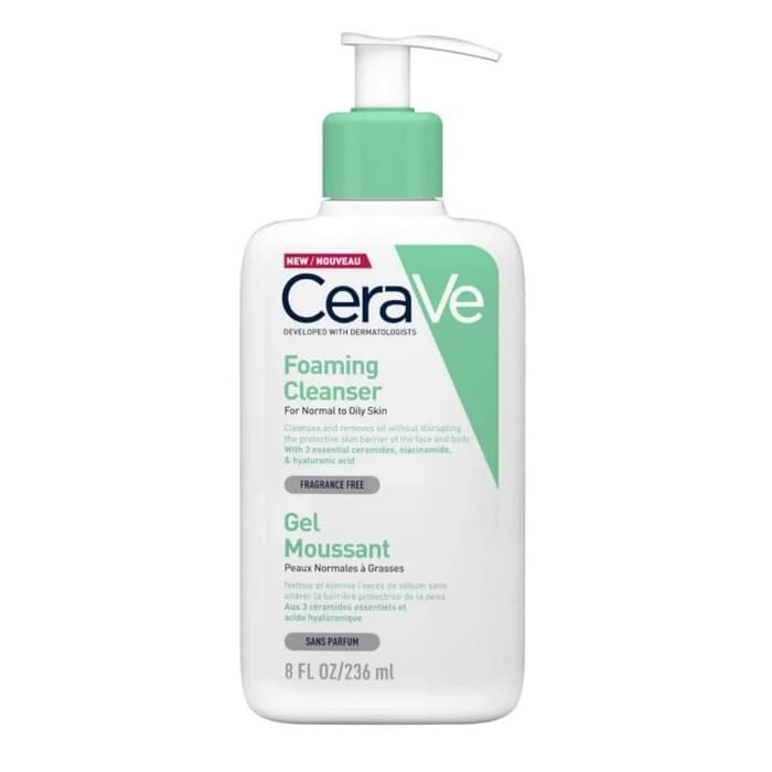 فوم شوینده پوست صورت سراوی CeraVe Foaming Cleanser مناسب پوست نرمال تا چرب حجم 236 میلی لیتر