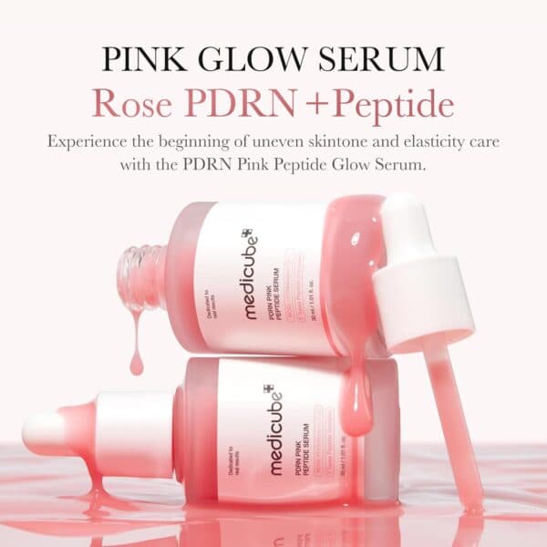 سرم ضدچروک و روشن کننده پوست مدیکیوب medicube pdrn pink peptide serum مناسب برای انواع پوست حجم 30 میلی لیتر — تصویر ۴
