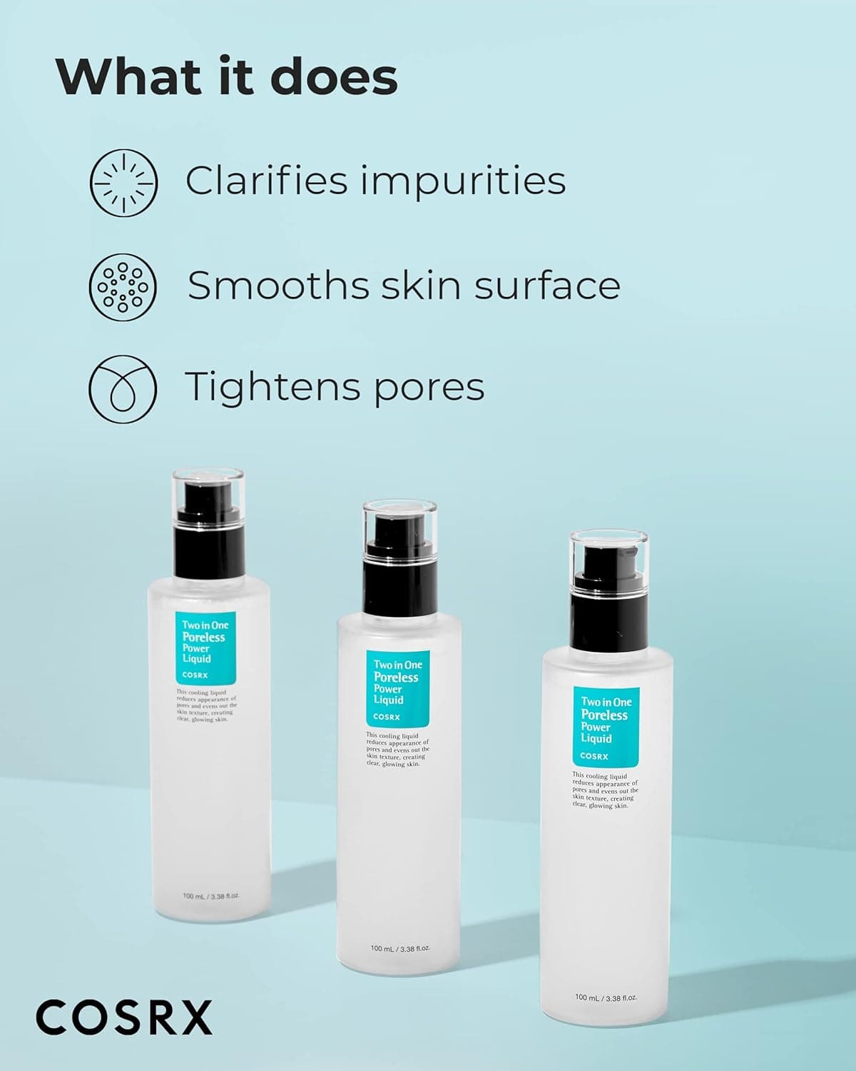 تونر جمع‌کننده منافذ کوزارکس COSRX Two In One Poreless Power Liquid مناسب پوست چرب و مختلط حجم 100 میلی لیتر — تصویر ۴
