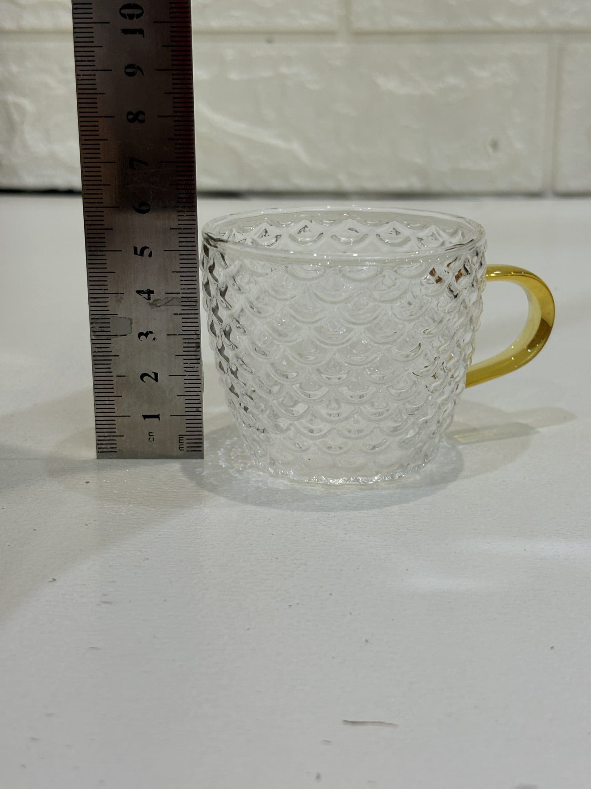 شات قهوه خوری پیرکس دسته طلایی طرح1 — تصویر ۸