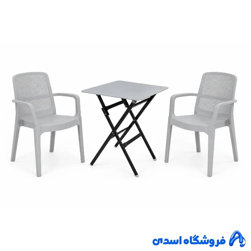 میز و صندلی 2 نفره پلیمری مدل جهان بانو — تصویر ۲