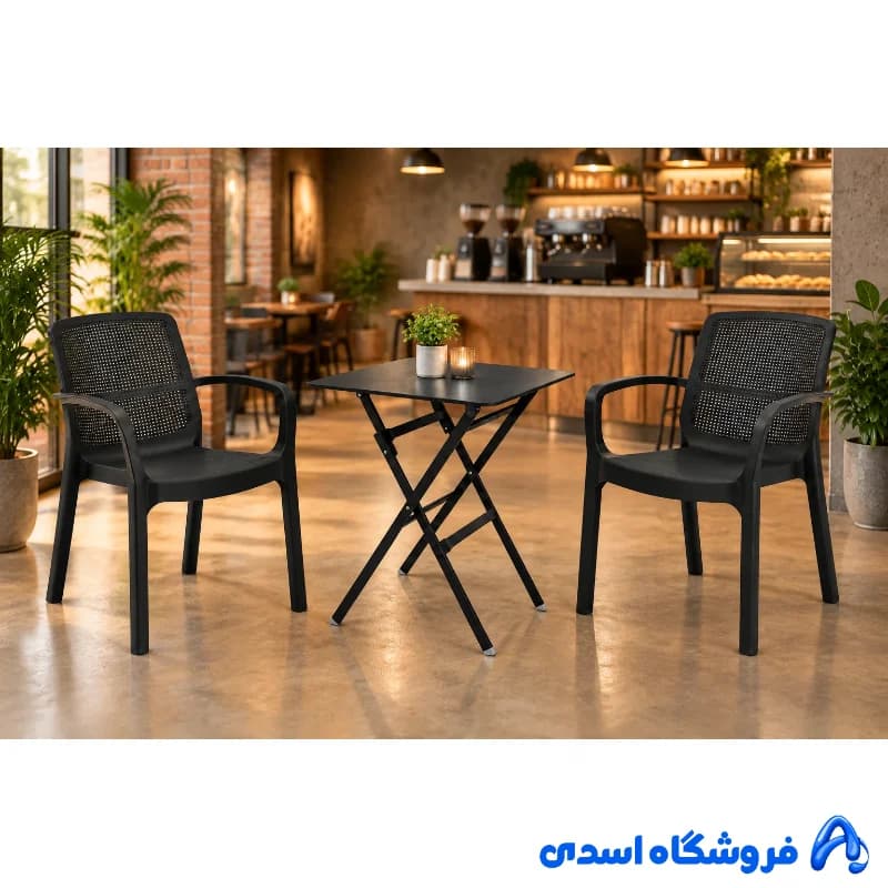 میز و صندلی 2 نفره پلیمری مدل جهان بانو — تصویر ۵