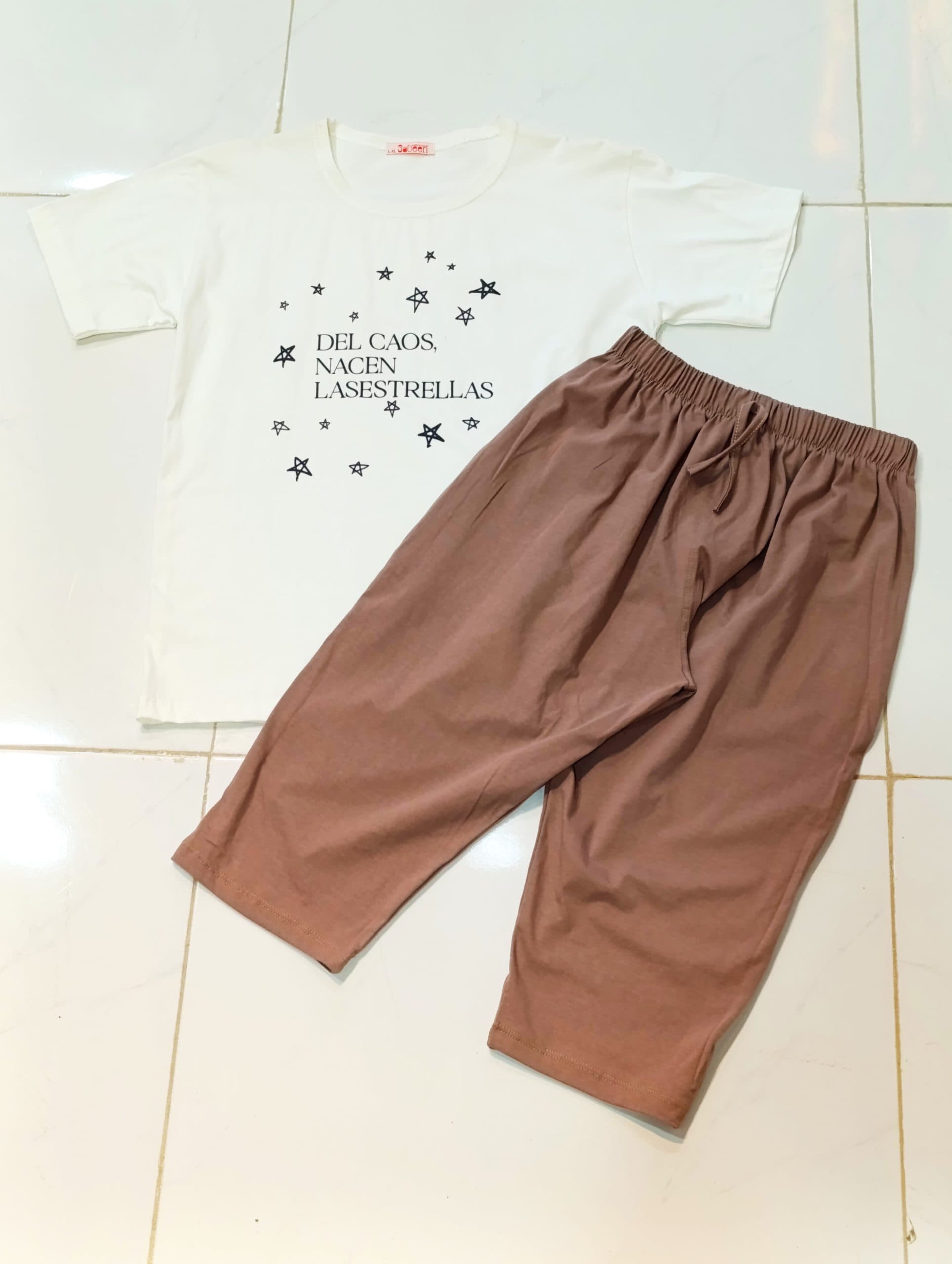 👚ست تیشرت و شلوارک قواره دار | فری سایز (36 تا 46) — تصویر ۳