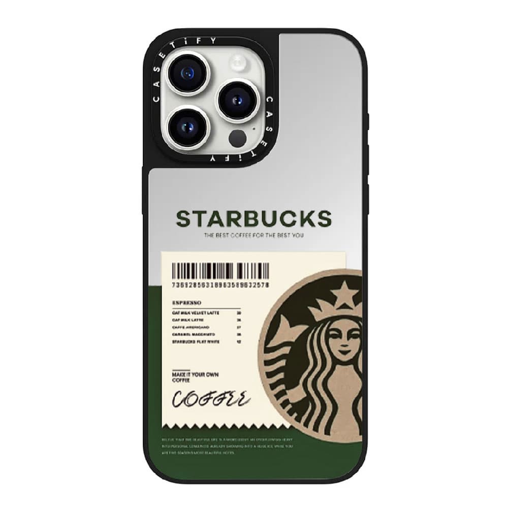 قاب آینه ای چاپی سفارشی (کد 0190) مدل Starbucks – استارباکس مناسب برای گوشی موبایل سامسونگ Samsung Galaxy A12 / A13 / A14 / A15 / A21S / A22 4G / A23 / A24 / A25 / A30S / A31 / A32 4G / A32 5G / A33 /