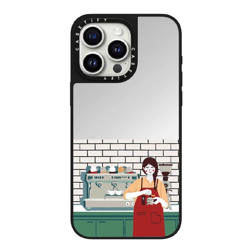 قاب آینه ای چاپی سفارشی (کد 0191) مدل Barista Women – دختر باریستا مناسب برای گوشی موبایل اپل آیفون Apple iPhone 7 / 8 / SE 2020 / 7 Plus / 8 Plus / X / XS / XR / XS Max / 11 / 11 Pro / 11 Pro Max / 1