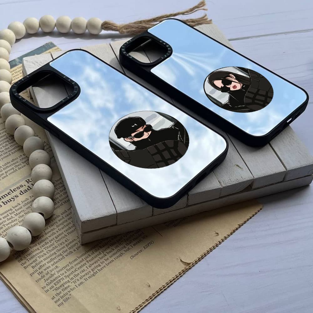 قاب آینه ای چاپی سفارشی (کد 0207) مدل blvck couple مناسب برای گوشی موبایل سامسونگ Samsung Galaxy A12 / A13 / A14 / A15 / A21S / A22 4G / A23 / A24 / A25 / A30S / A31 / A32 4G / A32 5G / A33 / A34 / A3 — تصویر ۲
