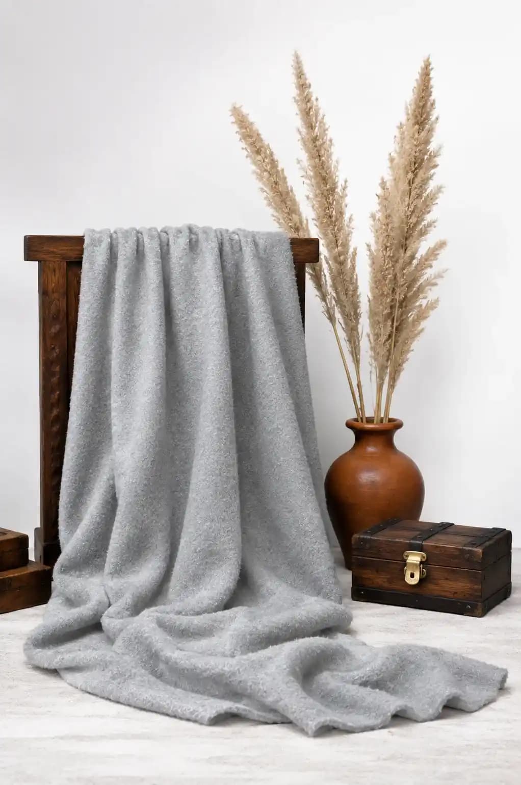 پارچه فوتر ساده طوسی روشن
