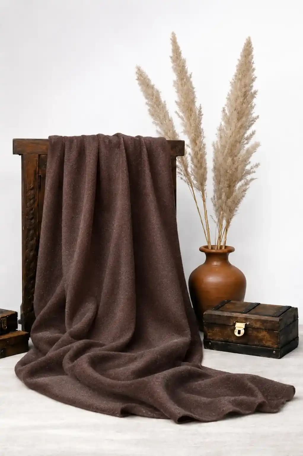 پارچه فوتر ساده قهوه ای شکلاتی