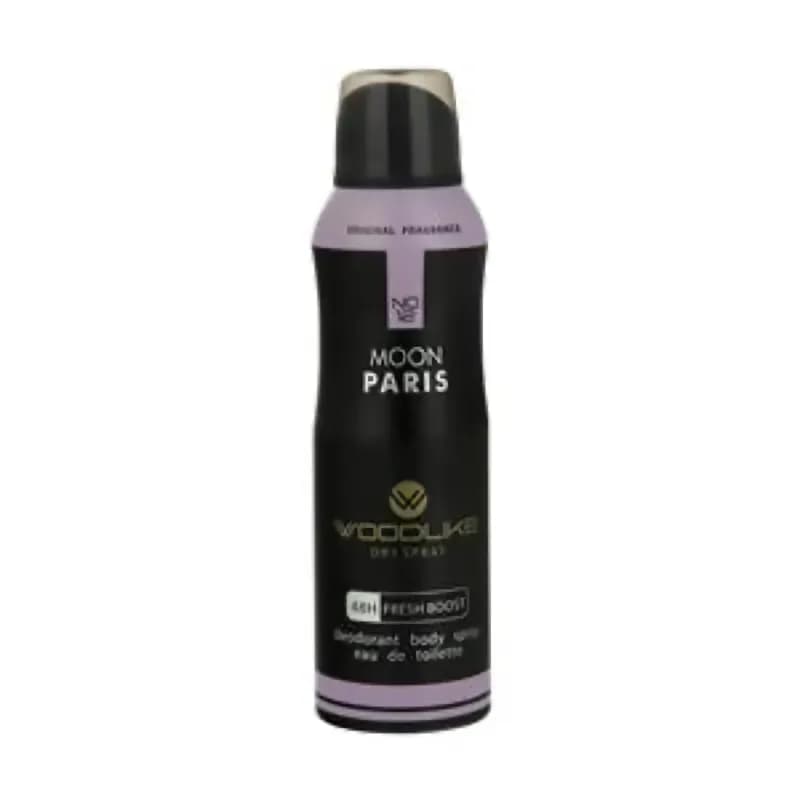 اسپری بدن زنانه وودلایک مدل Moon Paris حجم 200 میلی لیتر Woodlike Moon Paris Body Spray for Women 200ml