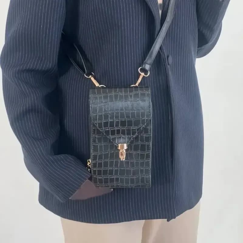 کیف دوشی چرم طرح سنگی — تصویر ۶