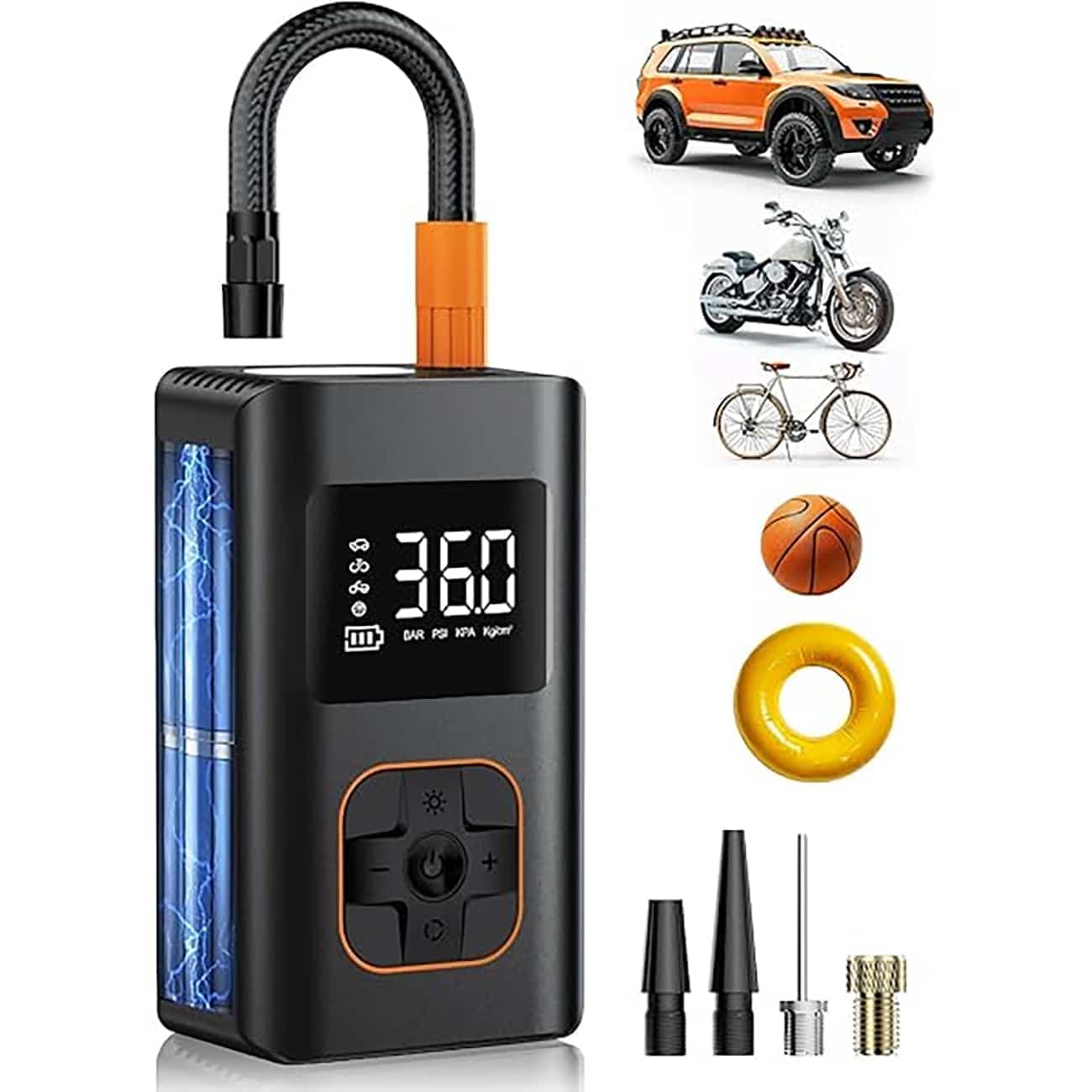 پمپ باد و چراغ قوه بیسیم شارژی گرینلاین GTI-01 — تصویر ۲