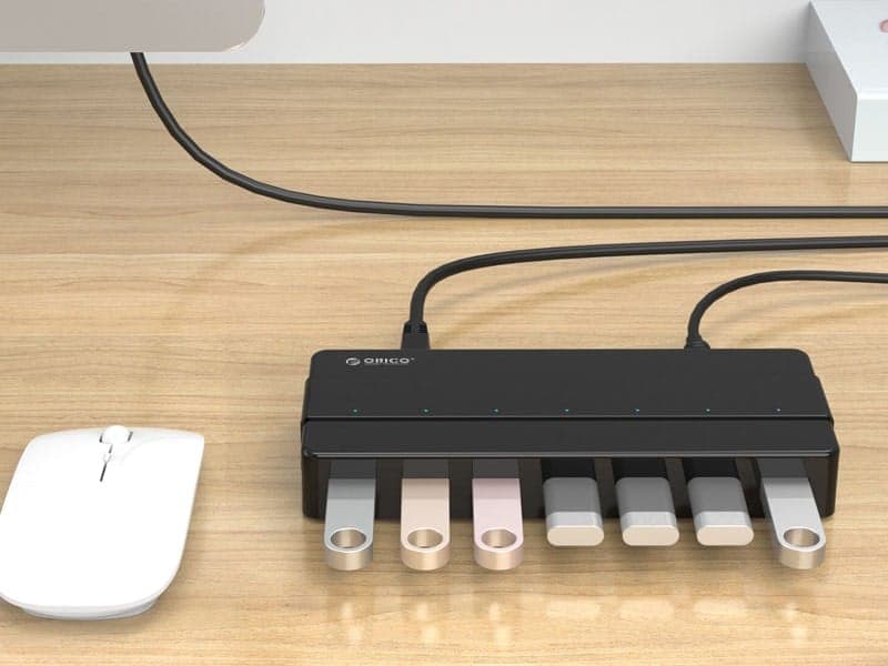 هاب 7 پورت اوریکو ORICO H7928-U3-V1 7 Port USB3.0 Desktop HUB — تصویر ۳