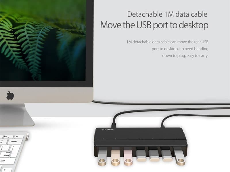 هاب 7 پورت اوریکو ORICO H7928-U3-V1 7 Port USB3.0 Desktop HUB — تصویر ۲