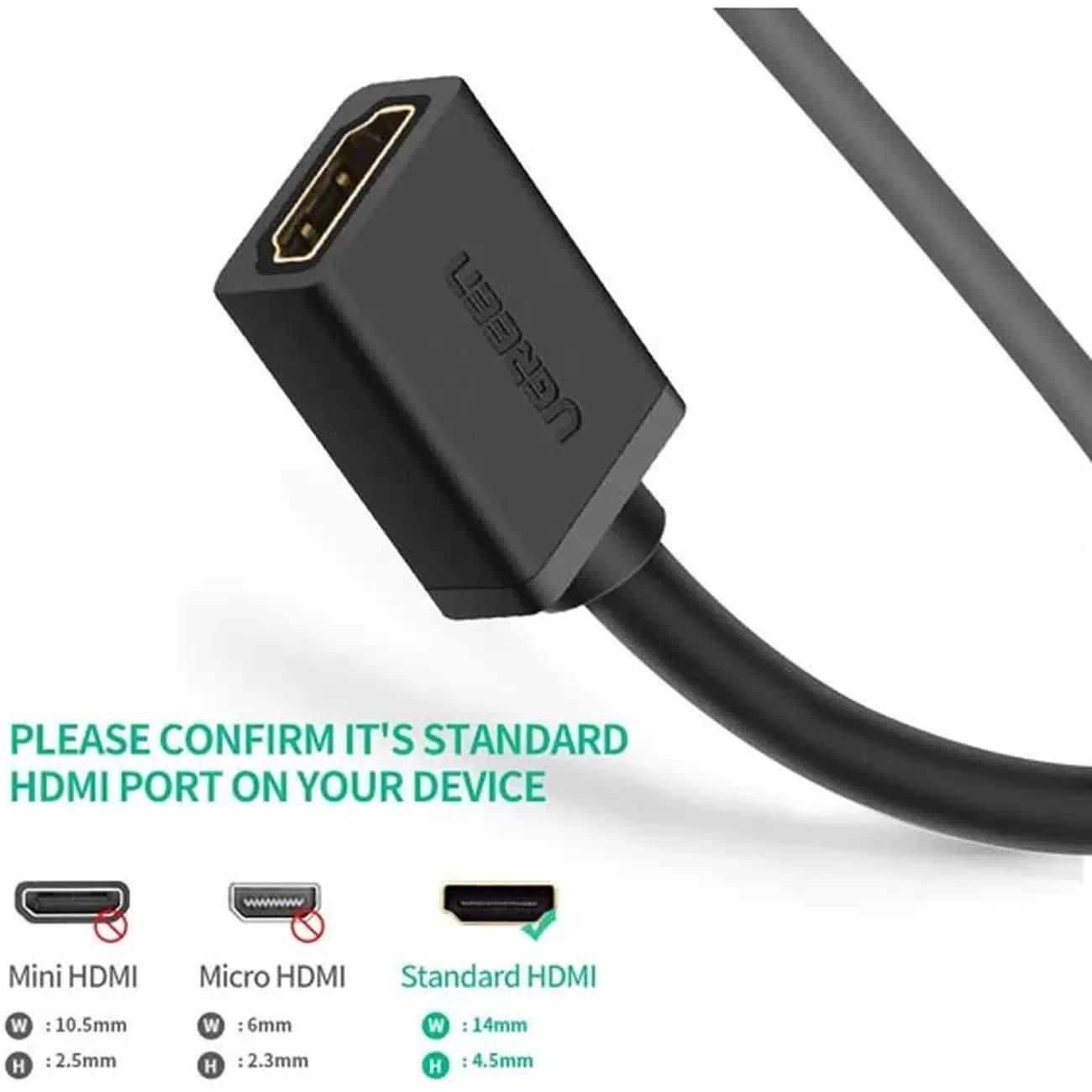 کابل افزایش طول HDMI یوگرین UGREEN مدل HD107 10141 طول 1 متر — تصویر ۷