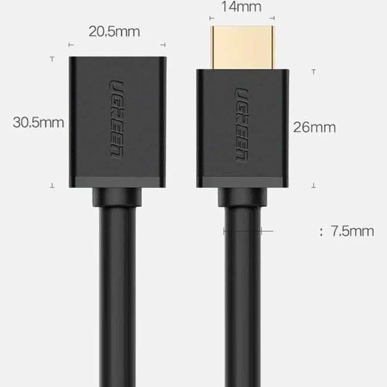 کابل افزایش طول HDMI یوگرین UGREEN مدل HD107 10141 طول 1 متر — تصویر ۶