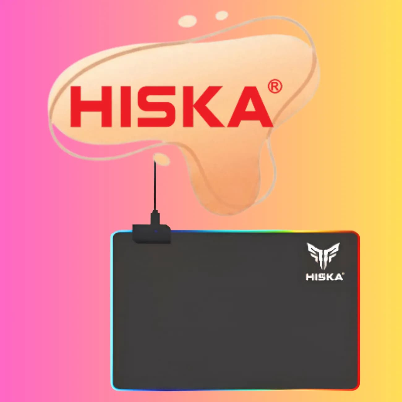 ماوس پد مخصوص بازی هیسکا HISKA مدل HR-61 با نور پردازی RGB — تصویر ۴