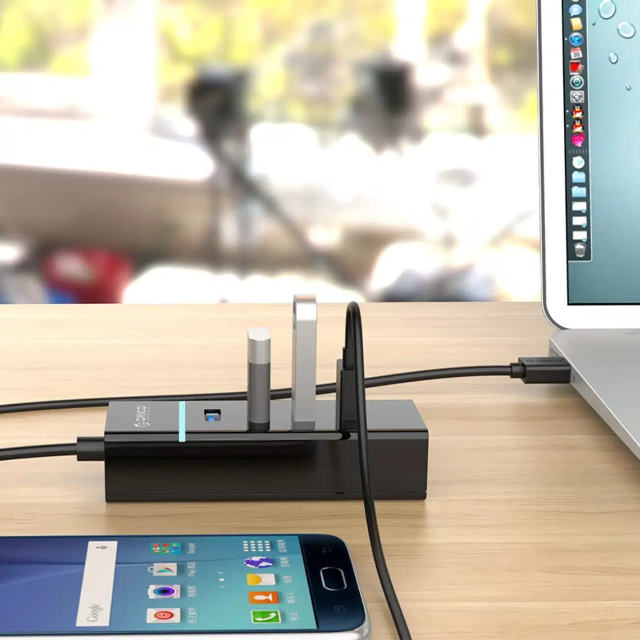 هاب USB 3.0 چهار پورت ORICO اوریکو مدل W6PH4-U3-V1 — تصویر ۳
