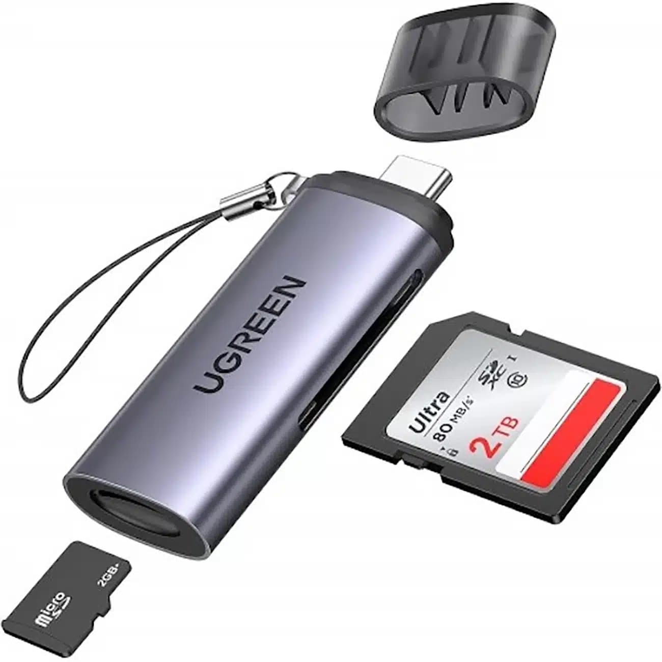 کارت خوان یوگرین UGREEN مدل CM184-50704 با رابط تایپ سی — تصویر ۲