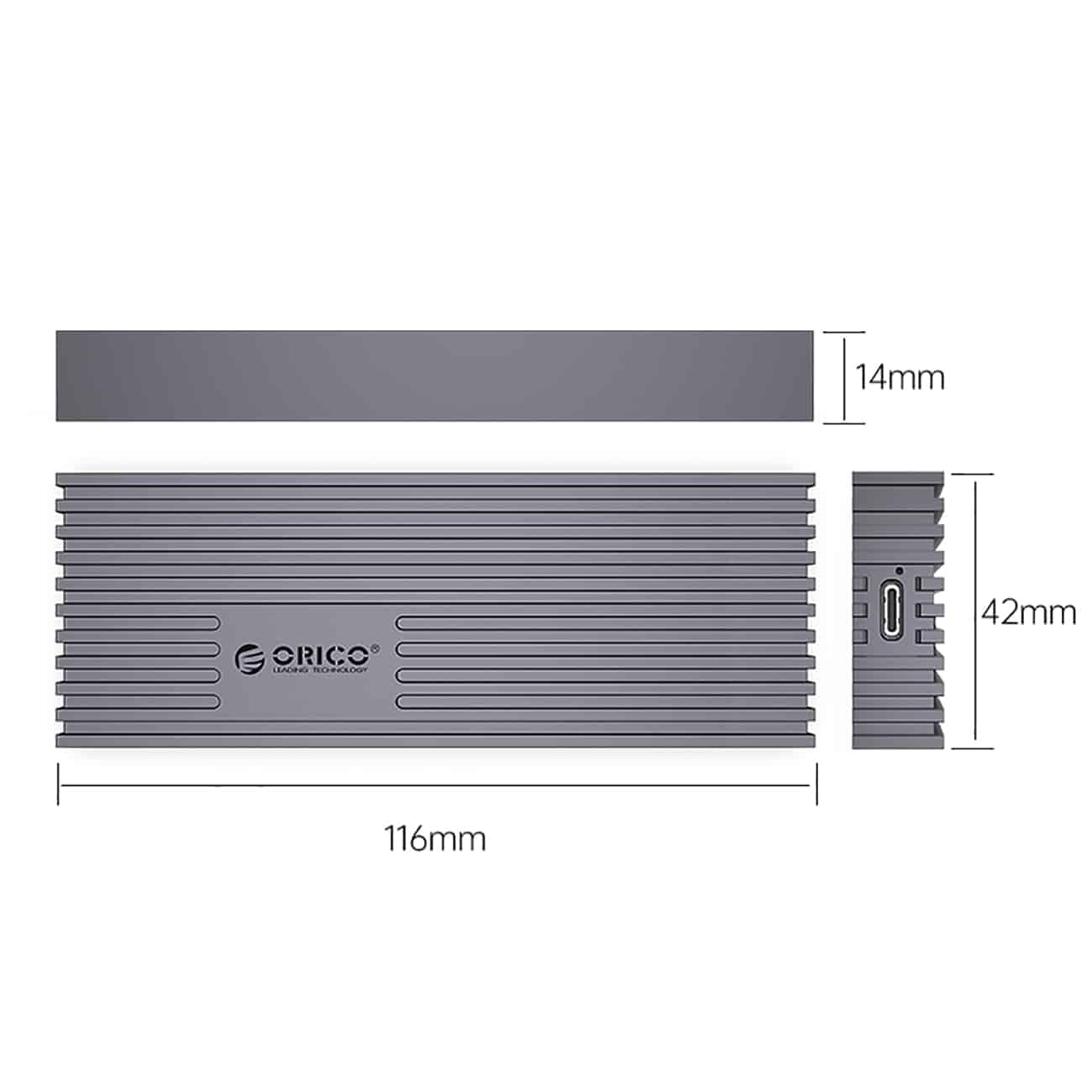 باکس هارد اس اس دی M.2 NVMe اوریکو M233C3-G4-GY-BP — تصویر ۸