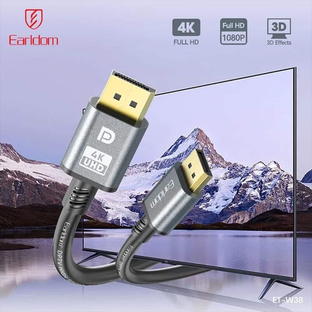 کابل DisplayPort به HDMI 4K ارلدام Earldom مدل ET-W38 طول 3 متر — تصویر ۲