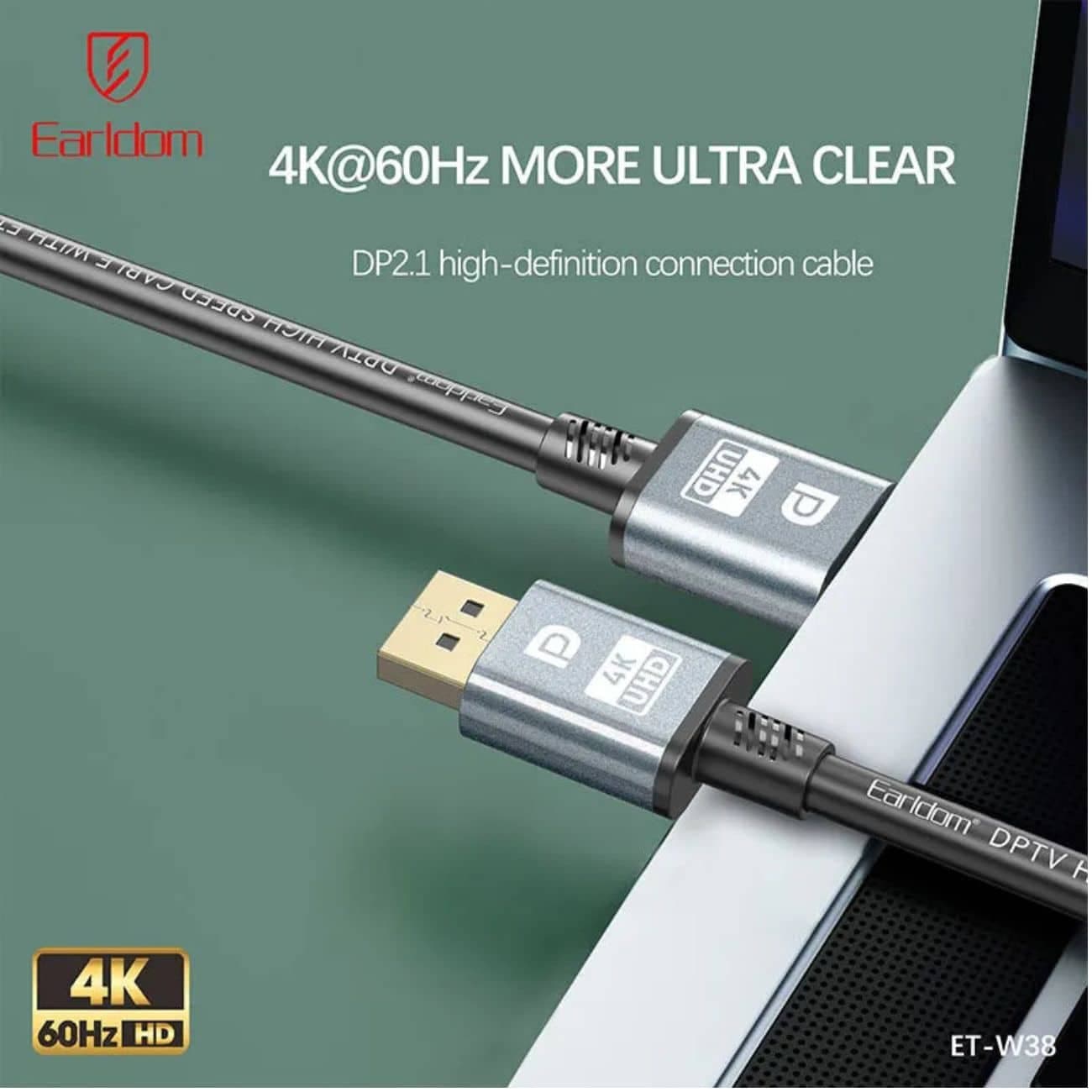 کابل DisplayPort به HDMI 4K ارلدام Earldom مدل ET-W38 طول 3 متر — تصویر ۷