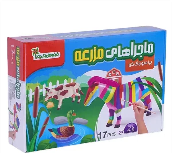 بازی آموزشی فرفره های رنگی مدل رنگ آمیزی ماجراهای مزرعه رنگی کد 1060010061
