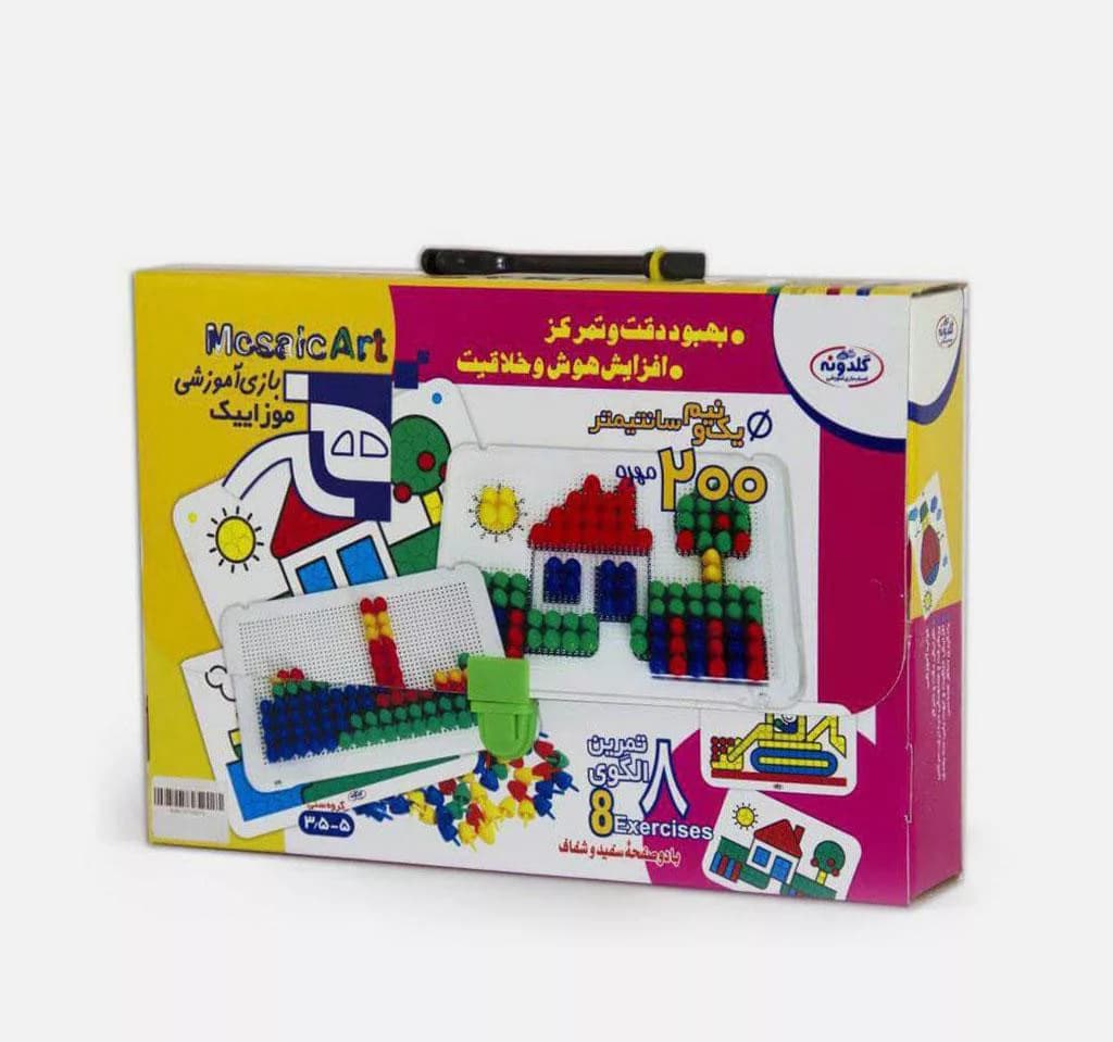 بازی آموزشی گلدونه (Goldoone) طرح هنر موزاییک 200 مهره