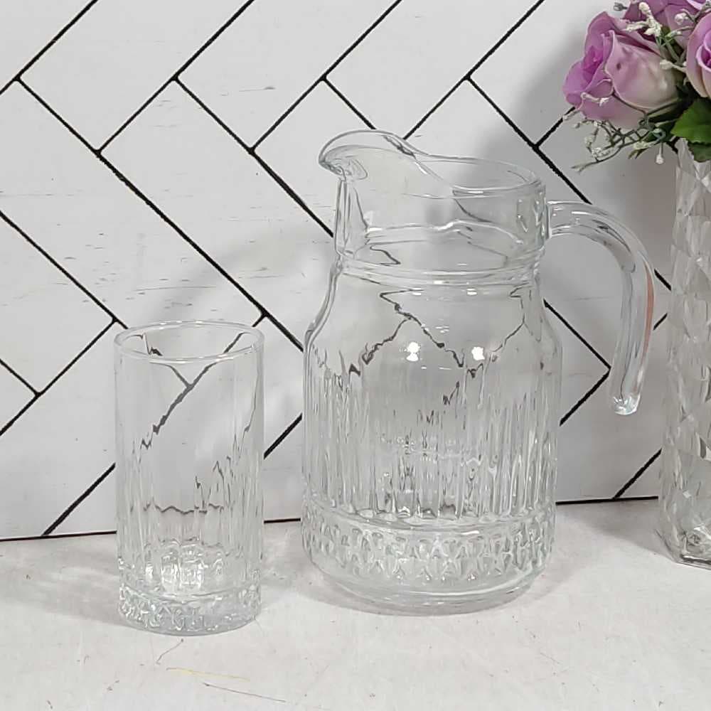 پارچ و لیوان اسلو بلند کادویی سفید کاوه(4) بسته 4 تایی