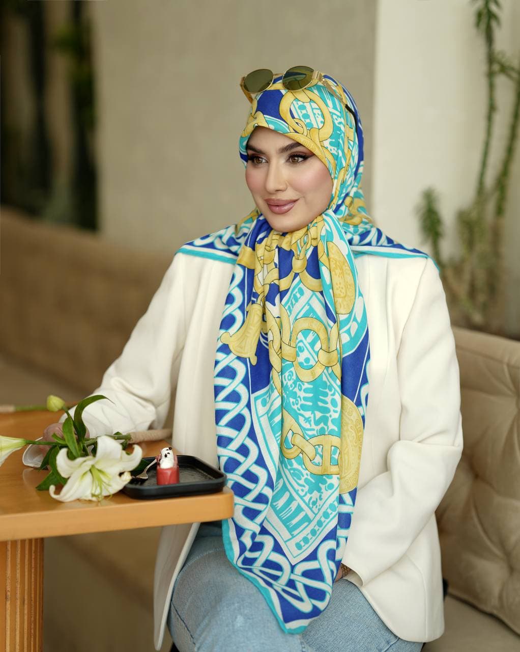 روسری نخی جناغی پاییزه ۰۲۱۴۴ — تصویر ۵