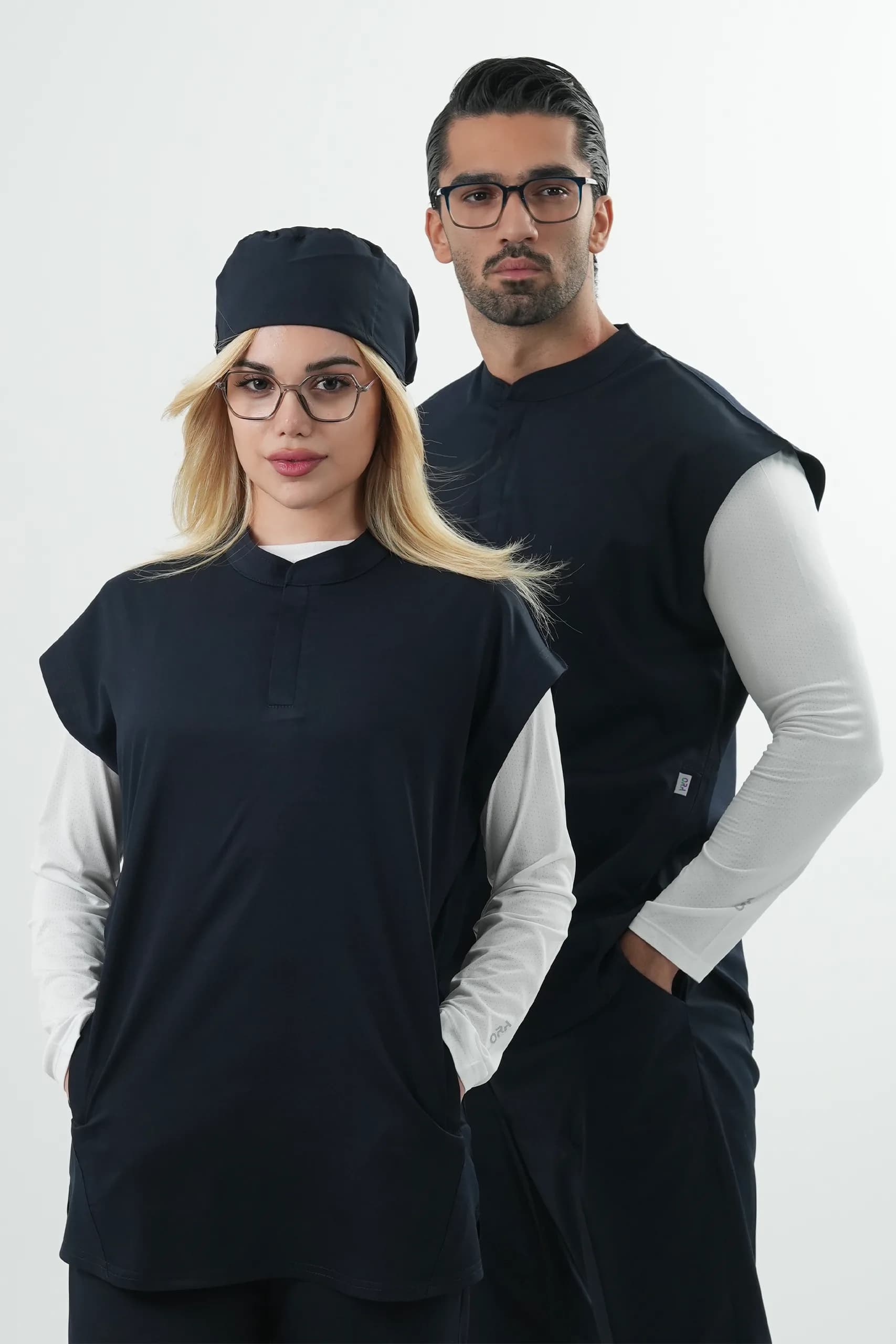 وست اسکراب پزشکی(اسکراب تاپ) یونیسکس سرمه ای