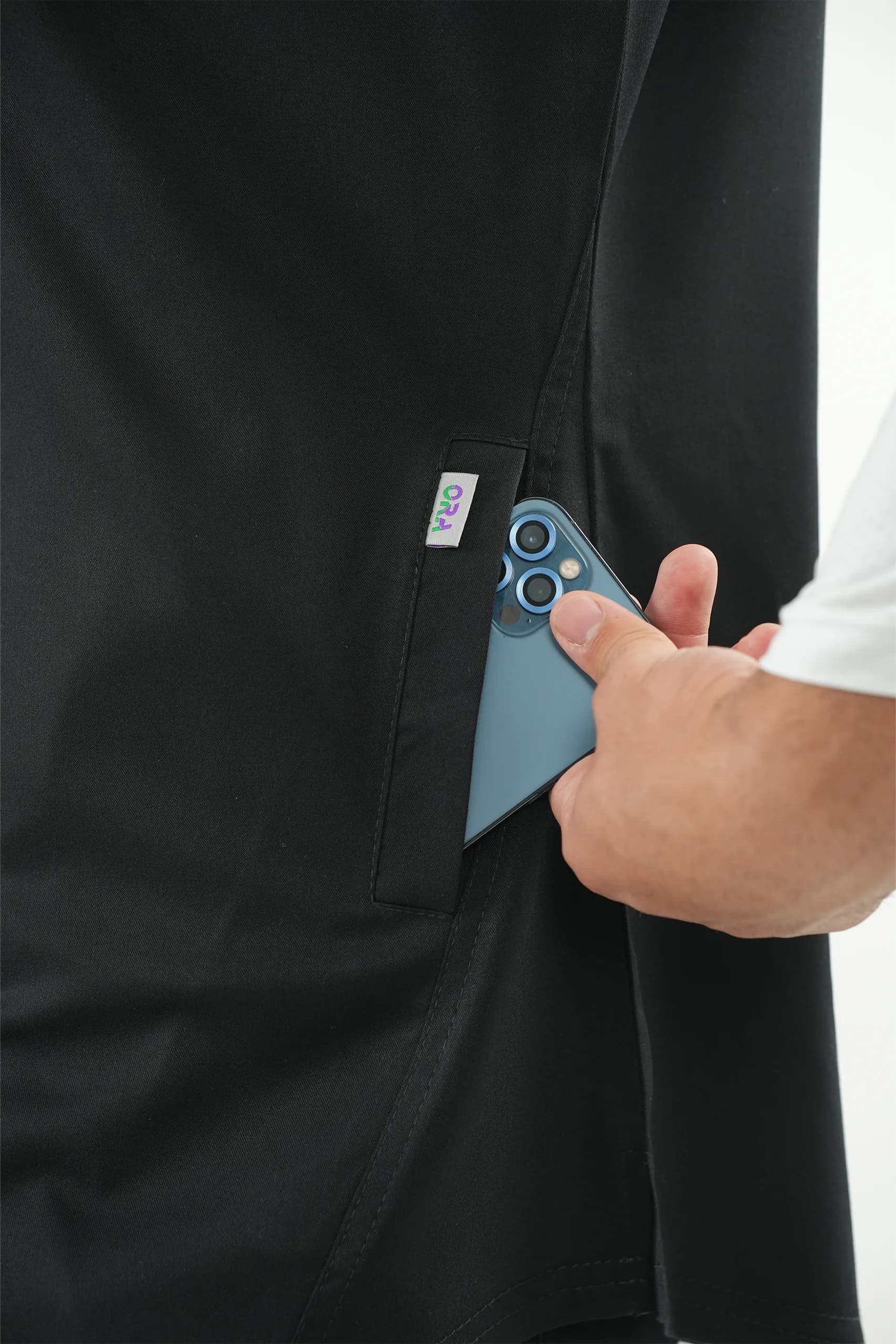 وست اسکراب پزشکی(اسکراب تاپ) یونیسکس مشکی — تصویر ۶