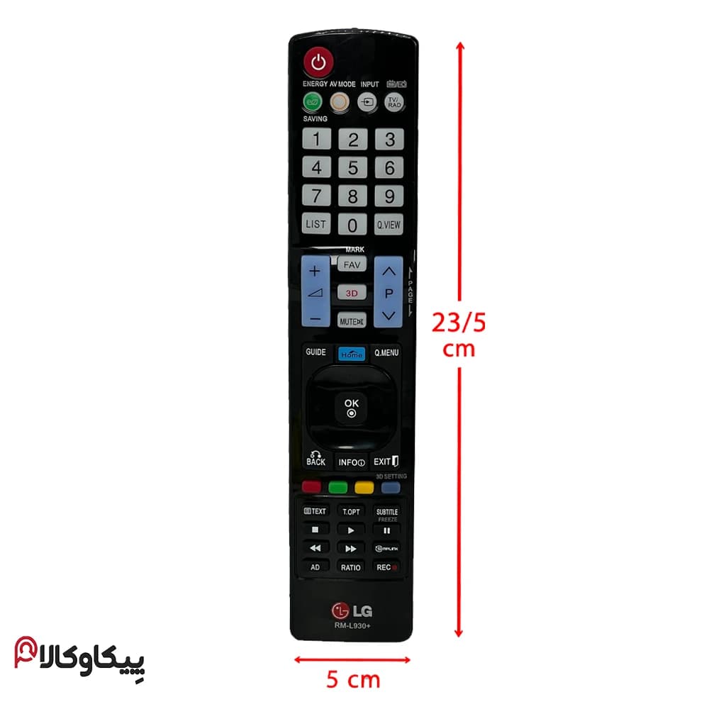 کنترل تلویزیون ال جی معمولی مدل 930 بلند LG — تصویر ۳