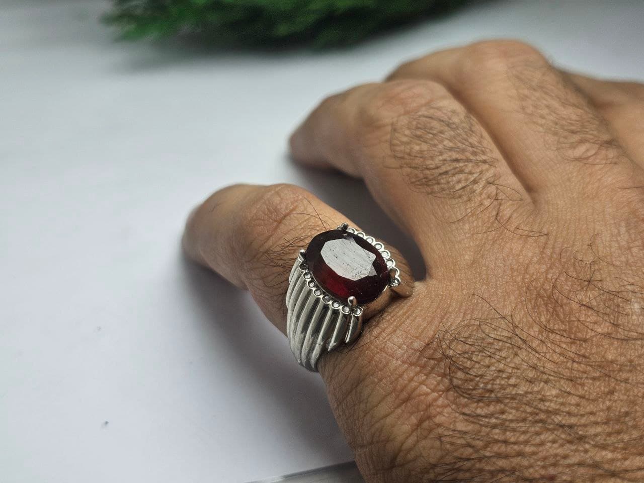 انگشتر نقره گارنت اصلی — تصویر ۲