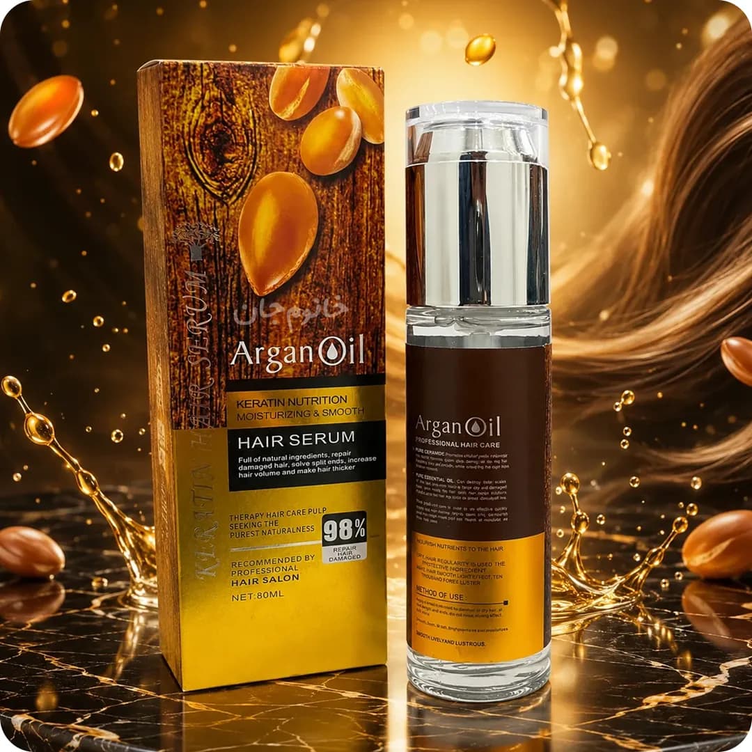 سرم مو آرگان اویل مدل Keratin Nutrition نرم کننده و ضد وز حجم 80 میل — تصویر ۶