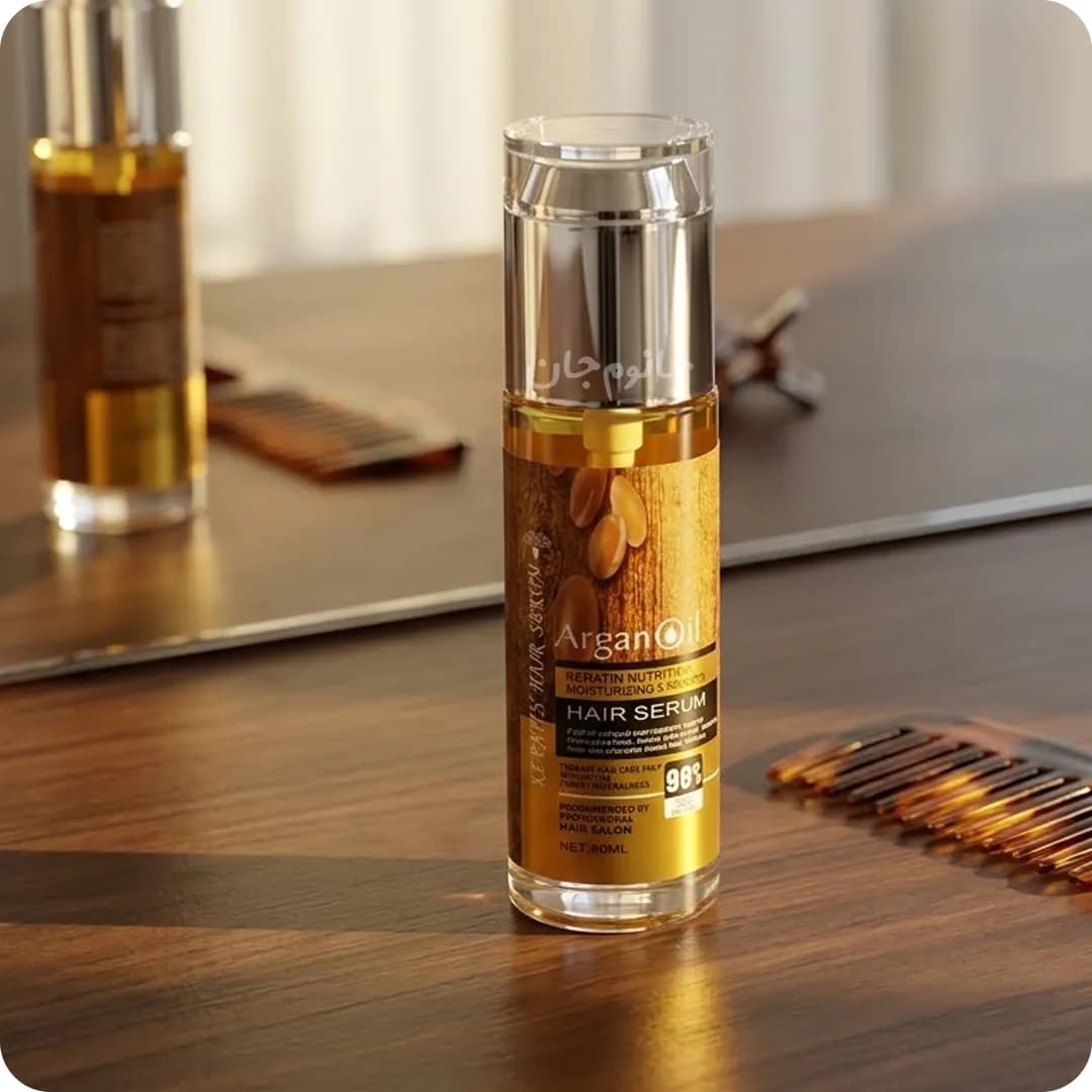 سرم مو آرگان اویل مدل Keratin Nutrition نرم کننده و ضد وز حجم 80 میل — تصویر ۳