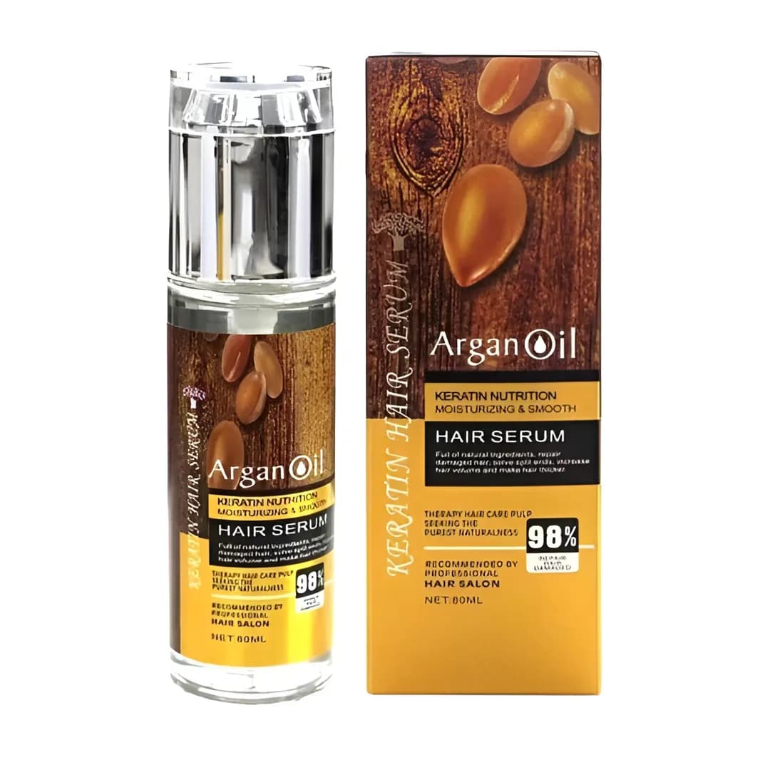 سرم مو آرگان اویل مدل Keratin Nutrition نرم کننده و ضد وز حجم 80 میل