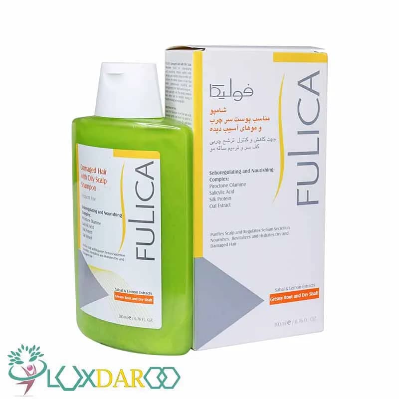 شامپو فولیکا مخصوص پوست سر چرب و موهای آسیب دیده fulica damaged hair and with oily scalp shampoo