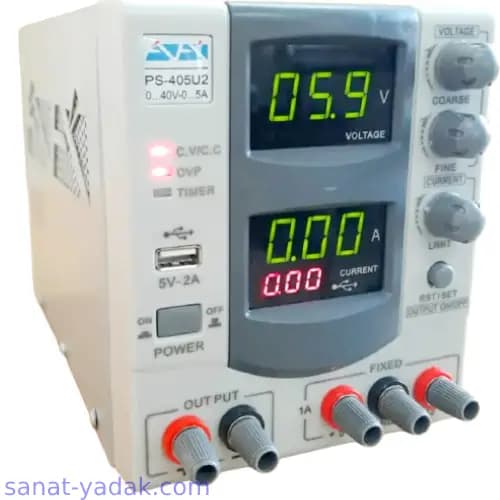 منبع تغذیه دیجیتال40 ولت 5 امپر اداک PS-405U2 40V , 5A+USB