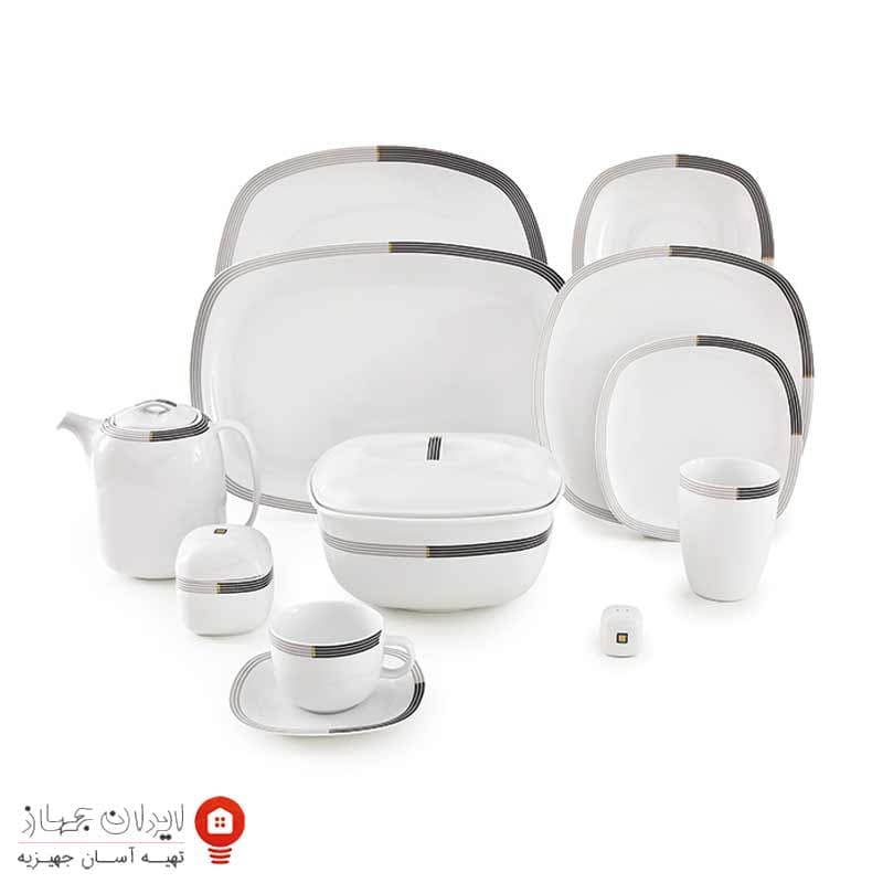 سرویس چینی وگاس سری کواترو 98 پارچه ۱۲ نفره
